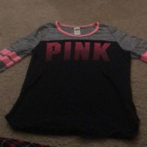 pink long sleeve shirt